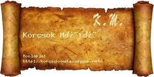 Korcsok Máté névjegykártya
